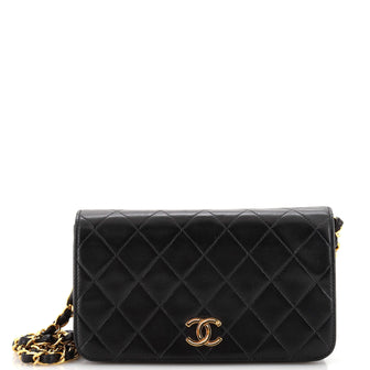 Chanel Vintage Full Flap Bag Quilted Lambskin Mini