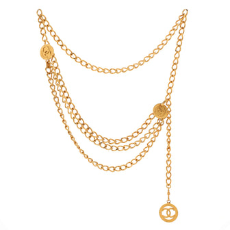 Chanel Vintage Medallion Multichain Belt Metal