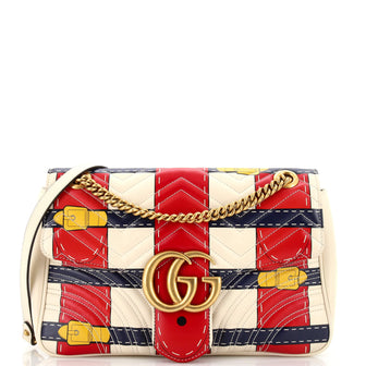 Gucci GG Marmont Flap Bag Trompe L'Oeil Matelasse Leather Medium
