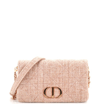 Christian Dior Caro Bag Macrocannage Quilt Linen Small
