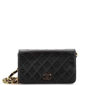 Chanel Vintage Full Flap Bag Quilted Lambskin Mini