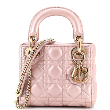 Christian Dior Lady Dior Chain Bag Cannage Quilt Lambskin Mini