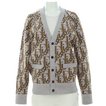 Christian Dior Women's V-Neck Button Up Cardigan Oblique Wool