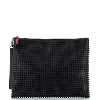 Christian Louboutin Peter Pouch Spiked Leather Medium