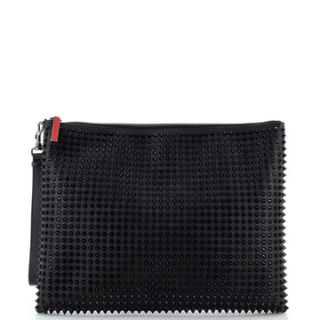 Christian Louboutin Peter Pouch Spiked Leather Medium
