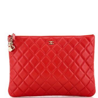 Chanel CC Casino O Case Clutch Quilted Lambskin Medium