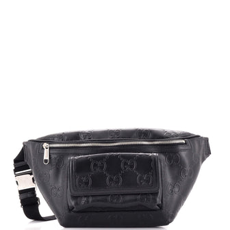 Gucci Front Pocket Belt Bag GG Embossed Perforated Leather