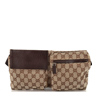 Gucci Vintage Double Belt Bag GG Canvas