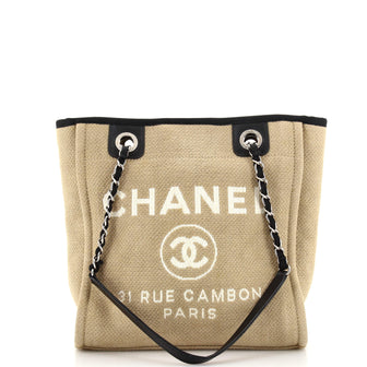 Chanel North South Deauville Tote Canvas Small