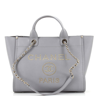 Chanel Deauville Tote Studded Caviar Small