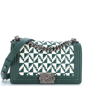 Chanel Boy Flap Bag Woven Calfskin Old Medium