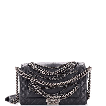 Chanel Boy Flap Bag Enchained Lambskin New Medium