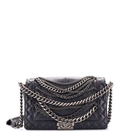 バッグ BOYCHANEL Chanel Boy Flap Bag Enchained Lambskin New Medium Black 25859057