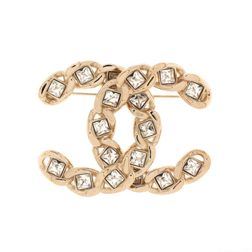 Chanel CC Brooch Metal with Crystals