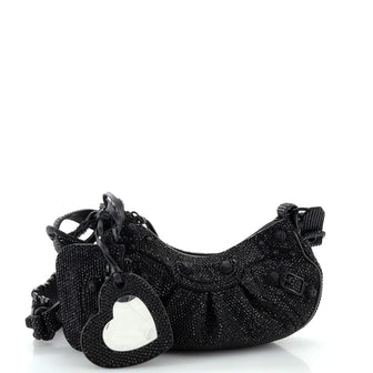 Balenciaga Le Cagole Giant Studs Shoulder Bag Rhinestones XS