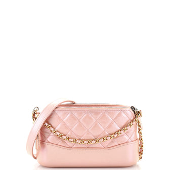 Chanel Gabrielle Double Zip Clutch with Chain Quilted Aged Calfskin