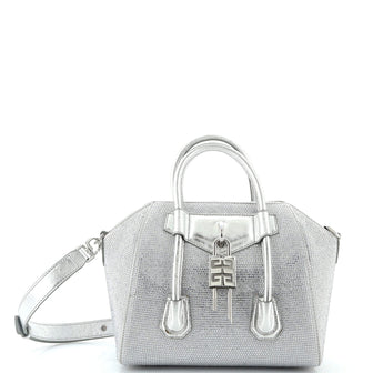Givenchy Antigona Lock Bag Crystal Embellished Satin Mini