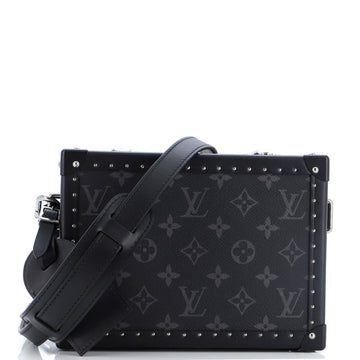 Louis Vuitton Clutch Box Bag Monogram Eclipse and Leather