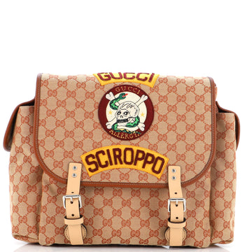 Gucci Children's Flap Backpack Embroidered GG Canvas