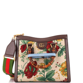 Gucci Diana NM Bamboo Handle Tote Printed Canvas Small
