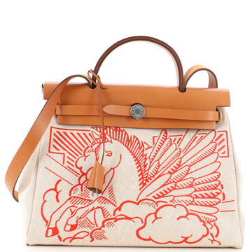 Hermes Herbag Zip Pegase Pop Toile and Leather 31