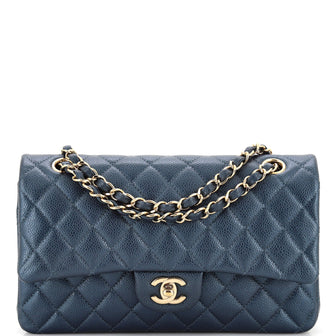 Chanel Classic Double Flap Bag Quilted Iridescent Caviar Medium