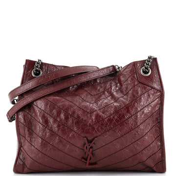 Saint Laurent Niki Shopping Tote Matelasse Chevron Leather Medium