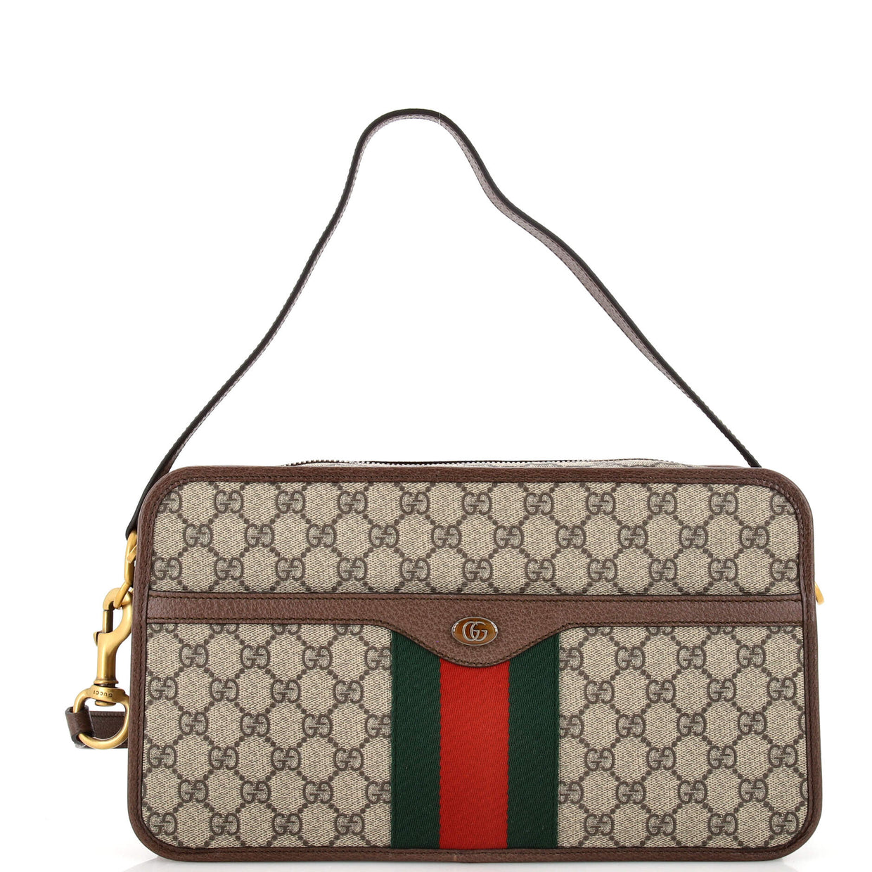 Gucci Ophidia Top Handle Camera Bag GG Coated Canvas Medium Brown 2591961