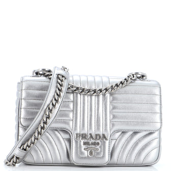 Prada Chain Flap Shoulder Bag Diagramme Quilted Leather Medium