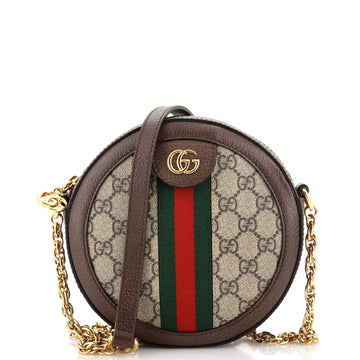 Gucci Ophidia Round Shoulder Bag GG Coated Canvas Mini