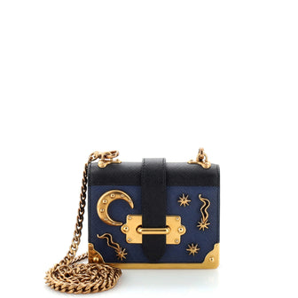 Prada Cahier Crossbody Bag Embellished Leather Micro