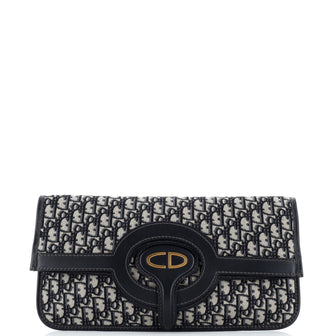 Christian Dior Fold Over Clutch Oblique Canvas