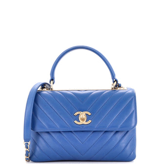 Chanel Trendy CC Top Handle Bag Chevron Lambskin Small