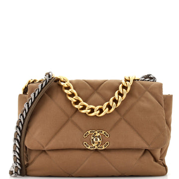 Chanel 19 Flap Bag Quilted Canvas Large