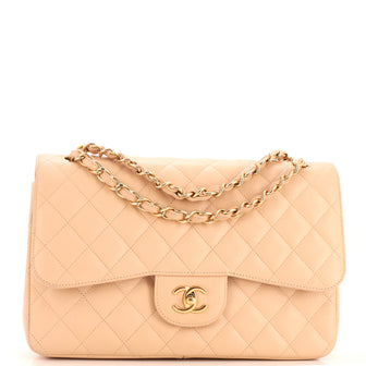 Chanel Vintage Classic Double Flap Bag Quilted Caviar Jumbo