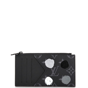 Louis Vuitton Coin Card Holder Yayoi Kusama Painted Dots Monogram Eclipse Canvas