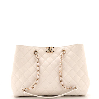 Chanel Classic CC Shopping Tote Quilted Caviar Medium