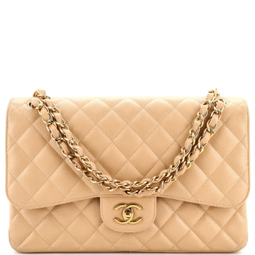 Chanel Classic Double Flap Bag Quilted Caviar Jumbo