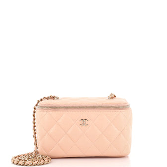 Chanel Classic Vanity Case with Chain Quilted Caviar Small