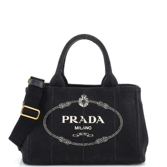 Prada Canapa Convertible Tote Canvas Mini