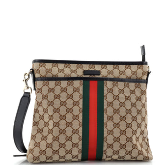 Gucci Front Pocket Web Messenger GG Canvas Small