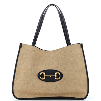 Gucci Horsebit 1955 Tote Canvas and Leather Medium