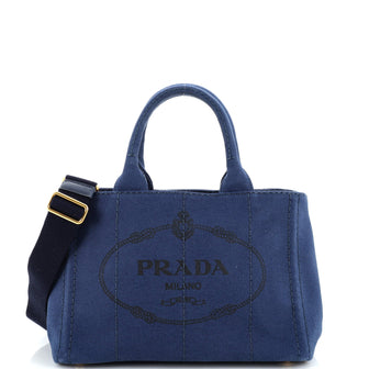 Prada Canapa Convertible Tote Canvas Mini