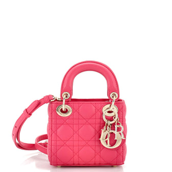 Christian Dior Lady Dior Bag Cannage Quilt Lambskin Micro
