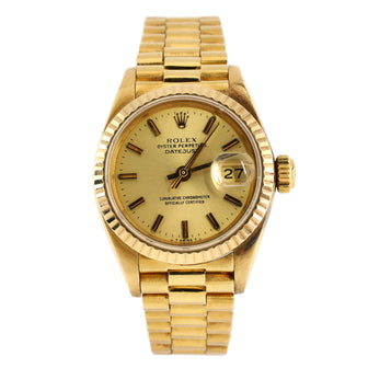Rolex Oyster Perpetual President Datejust Automatic Watch Yellow Gold 26