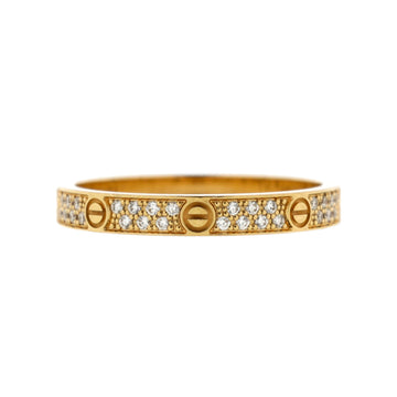 Cartier Love Wedding Band Pave Diamonds Ring 18K Yellow Gold and Diamonds Small