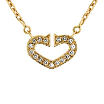 Cartier C Heart de Cartier Pendant Necklace 18K Yellow Gold with Pave Diamonds