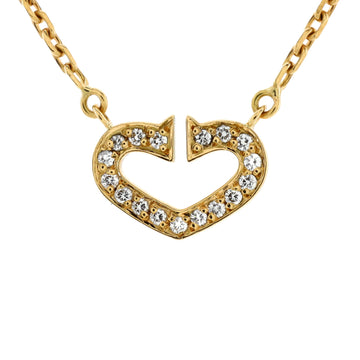Cartier C Heart de Cartier Pendant Necklace 18K Yellow Gold with Pave Diamonds