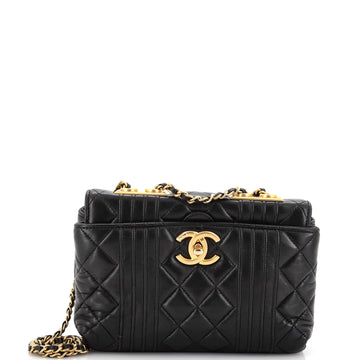 Chanel CC Hidden Flap Bag Quilted Lambskin Small