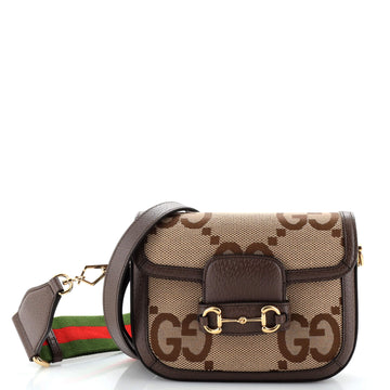 Gucci Horsebit 1955 Shoulder Bag Jumbo GG Canvas Mini